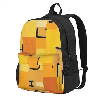 Пауль Кли | Персонажи в желтом, Дизайнерский рюкзак с 3D-принтом, студенческая сумка, Персонажи Пауля Кли В желтом, Абстрактное искусство, экспрессионизм